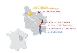 © BIVB / DR Location of the Burgundy vineyard in France